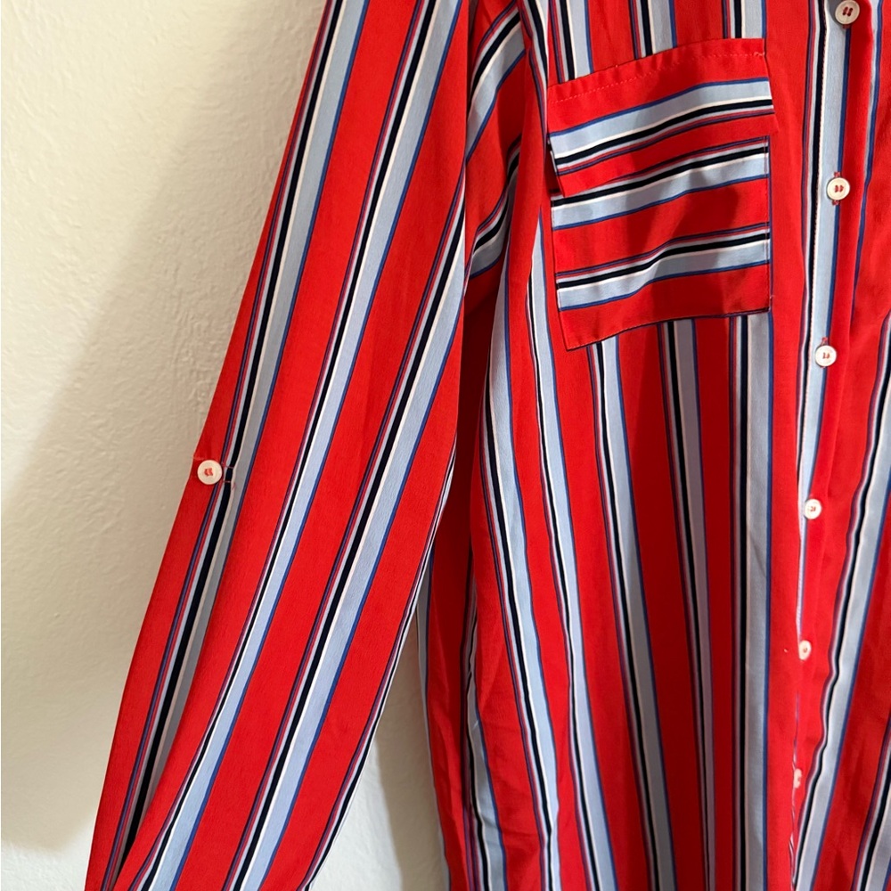Umgee Red and Blue Striped dress - Picture 3 of 5
